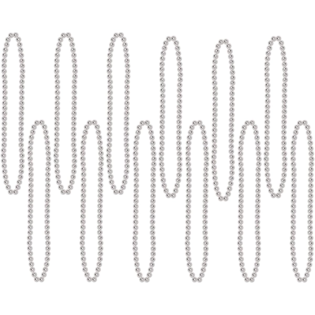 Party Beads - Small Round (Silver) (12/card)