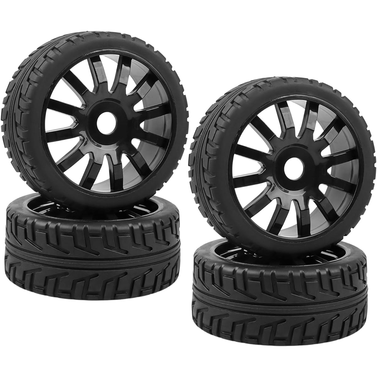 Acekeeps RC Buggy Tires Set of 4 17mm Hexagon Solid Wheels OD 102mm for 1/8 HSP Arrma Typhon HPI Losi 8IGHT Kyosho Tamiya Off-Road Vehicles