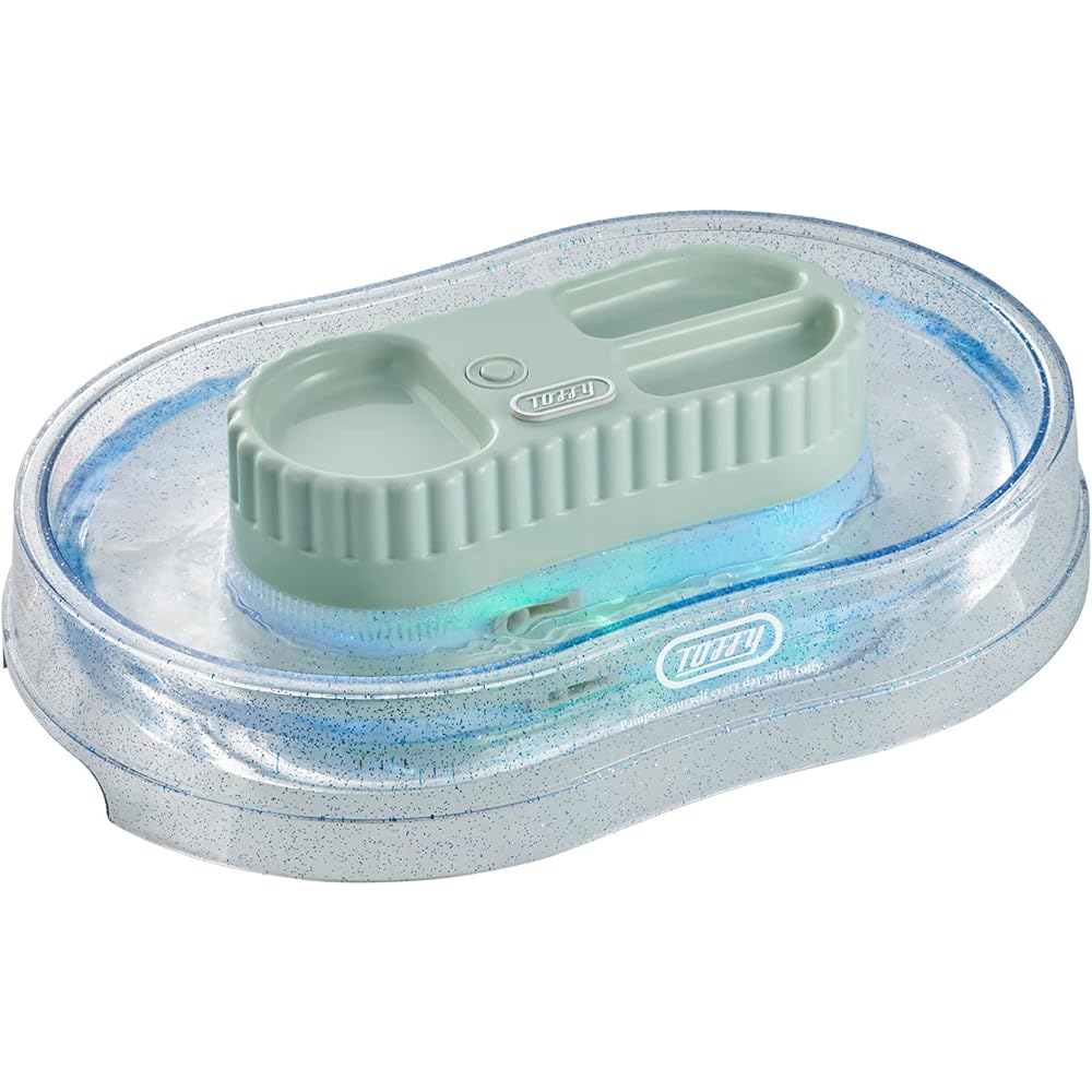 [Toffy] Sparkling Nagashi Somen Maker K-NS2 (Pale Aqua) with LED Light, Dry Battery, Sparkling, Cute, Outdoor, Party, Camping, BBQ, Built-in Ice Case, Retro K-NS2-PA