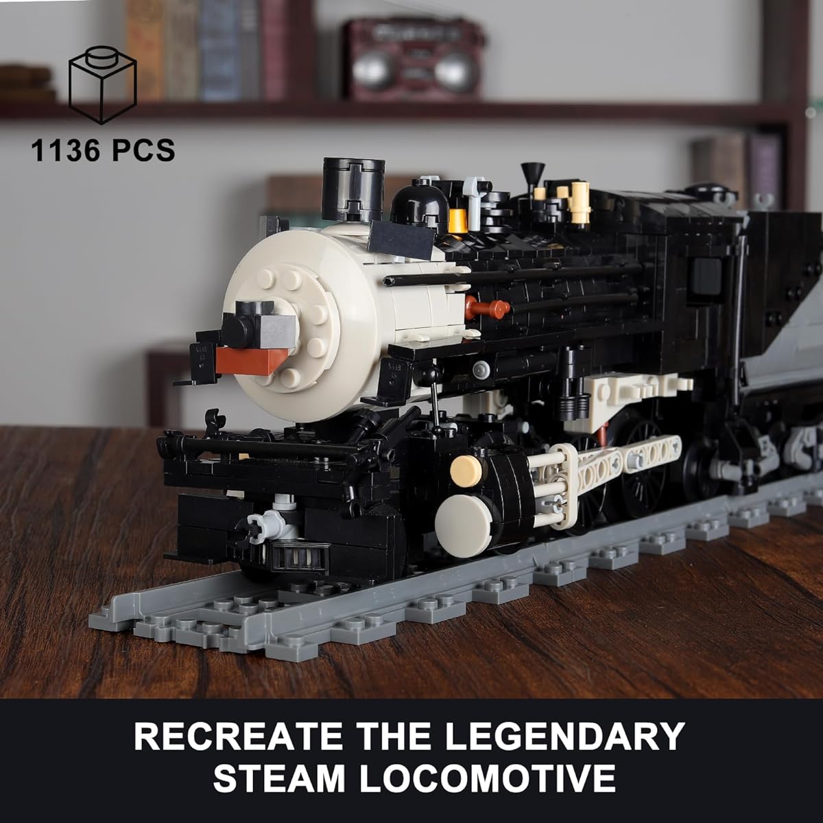 QwlJYfv Train Building Set for Adults Teen Boys City Train Model Toy with Track Building Kit Collectible Steam Locomotive Train Display Kit for Gifts (1136 Pieces)