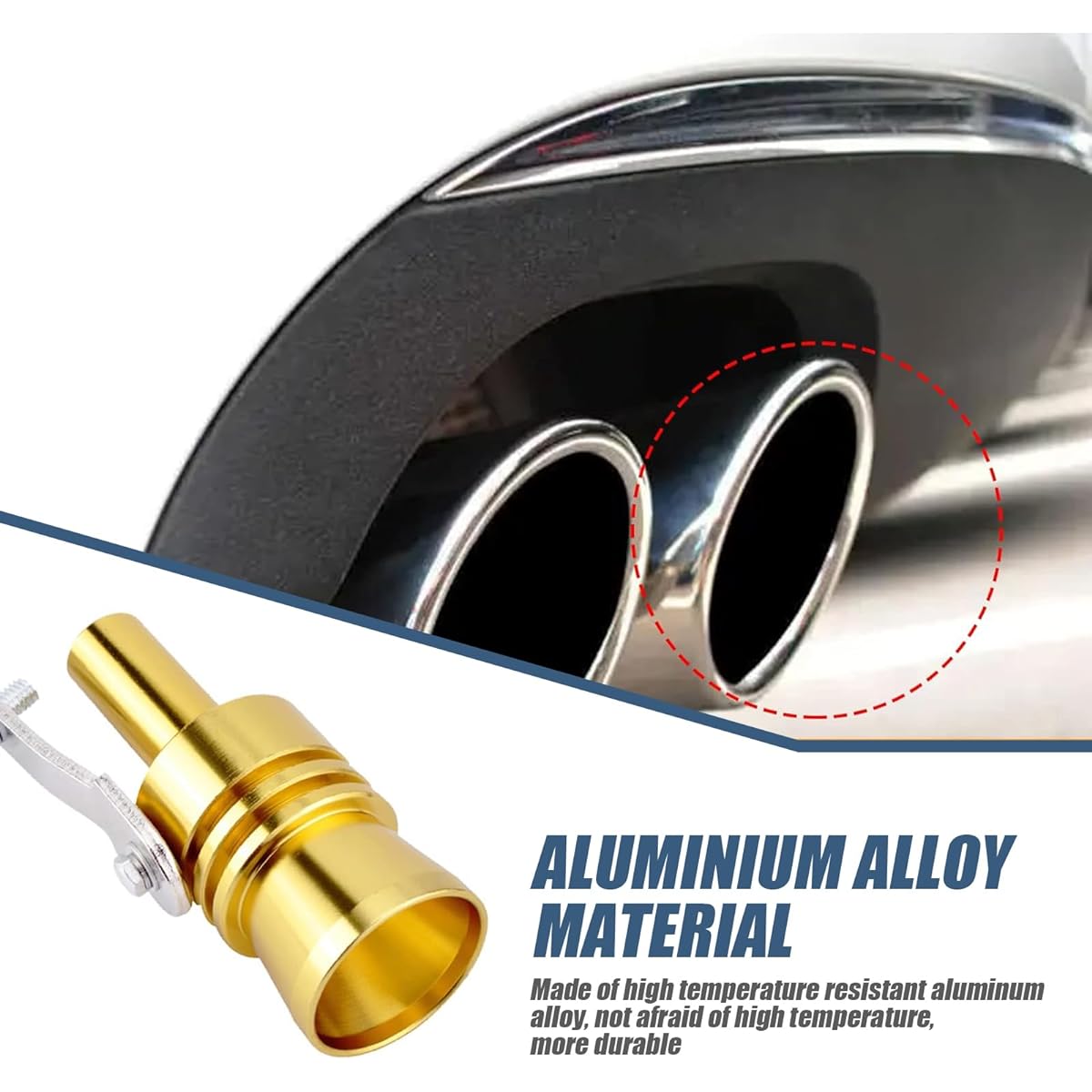 awlbed Car Turbine Sound Whistle Simulator 2pcs 4" x 0.9" Blow Valve Chip Sound Emulator Exhaust Pipe Sounder Tail Whistle Turbine Whistle Roller Universal Accessories Compatible with Most Cars (Gold #M)