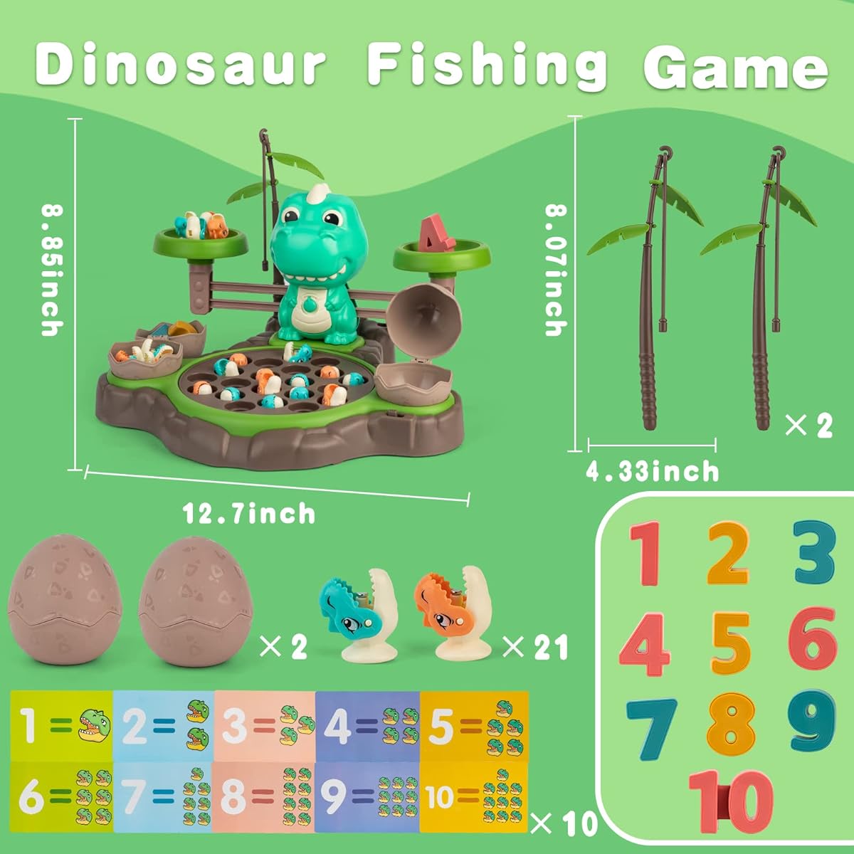 LAVESOM Dinosaur Fishing Game Toy