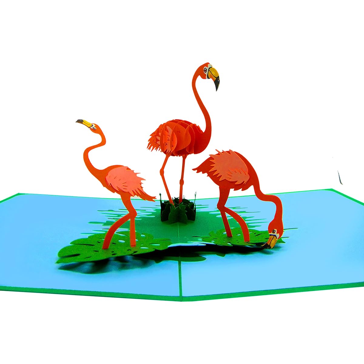 Flamingo Pop Up Cards 3D Pop Up Greeting Cards for Birthday, Valentine's, Mother's Day, Spring, Father's Day, Graduation, Wedding, Anniversary, Thank You, Great Deal, Any Occasion, 6" x 6"