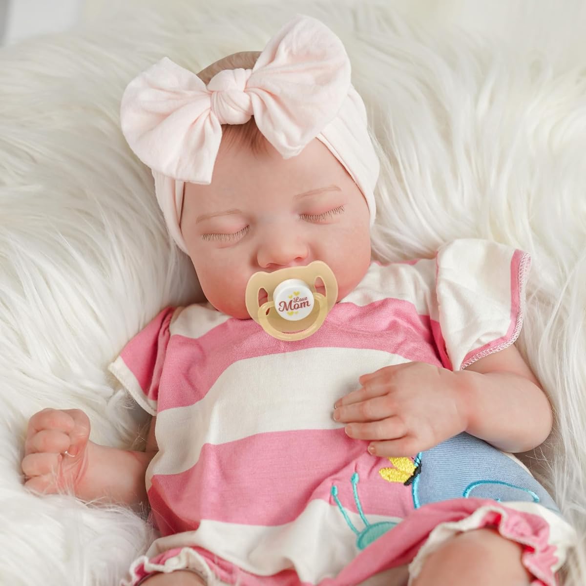 BABESIDE Lifelike Reborn Baby Doll - 17 Inch Soft Body Real-Newborn Baby Sleeping Girl Doll