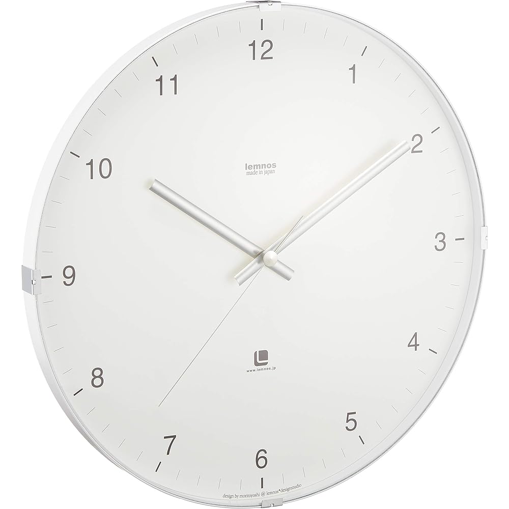 Lemnos wall clock analog north clock white North clock T1-0117 WH Lemnos φ320×d56mm