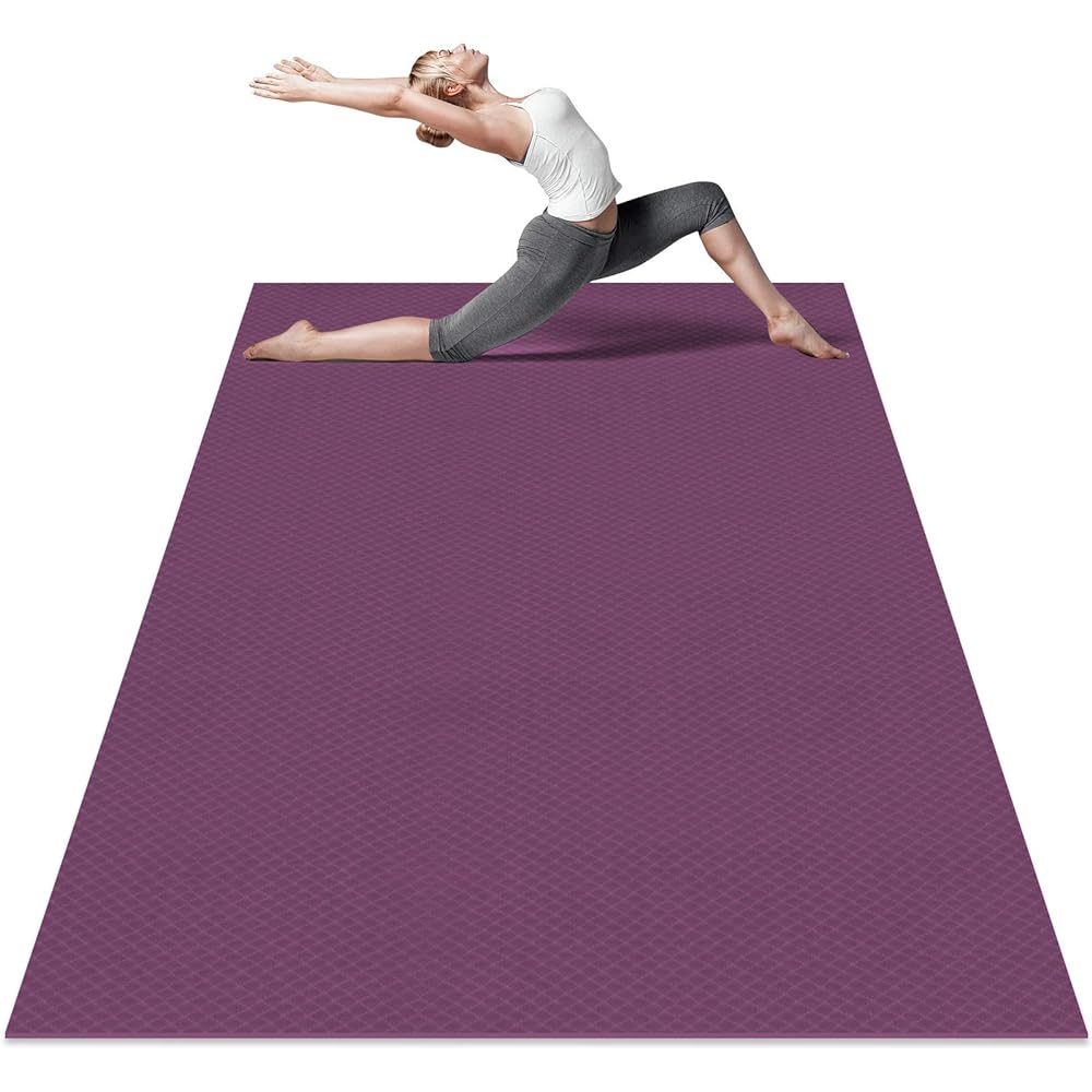 Odoland Yoga Mat with Carry Strap 183x122cm Extra Thick 6mm Non-Slip Training Mat Exercise Mat