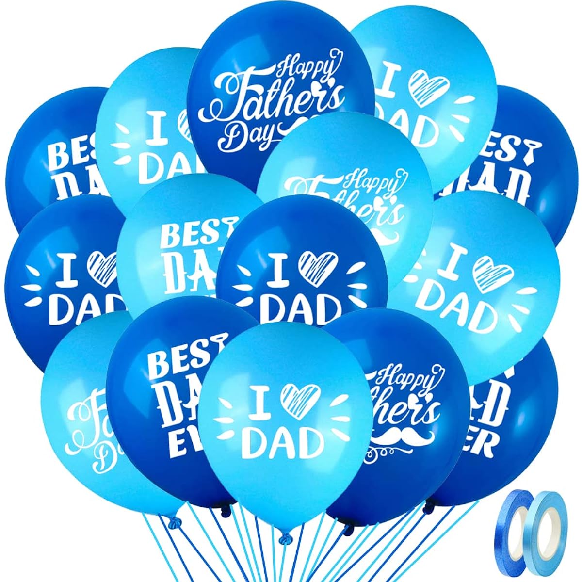 Father's Day Balloons Party Decorations Supplies - Latex 12" Happy Father's Day Party Supplies - Best Dad Ever Party Decorations