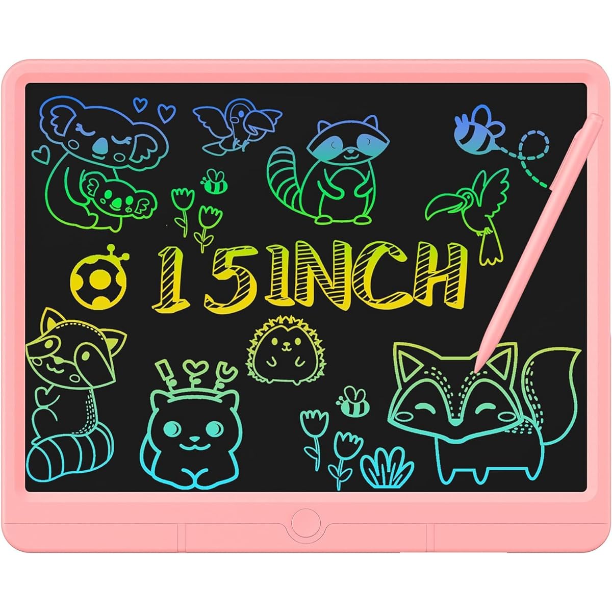 GIGART LCD Writing Tablet, 15 Inch Electronic Drawing Tablet Reusable Doodle Board Writing Pad Learning Education Toy Drawing Pad for Kids (Orange)