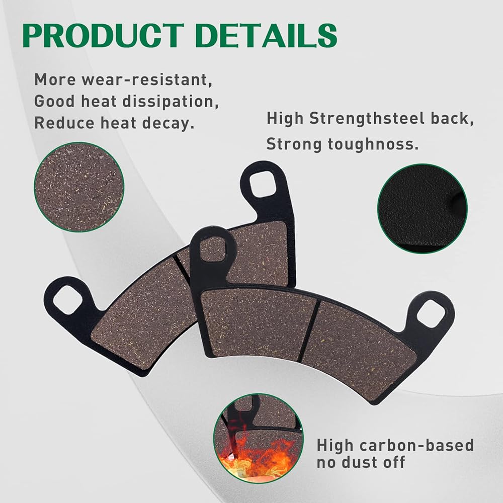 Cyleto Front and Rear Brake Pads for POLARIS 800 Ranger RZR-4 EPS 2010-2013 / Ranger Crew 800 XP HD 6x6 2010-2015 / Ranger EV Electric 2010-2015