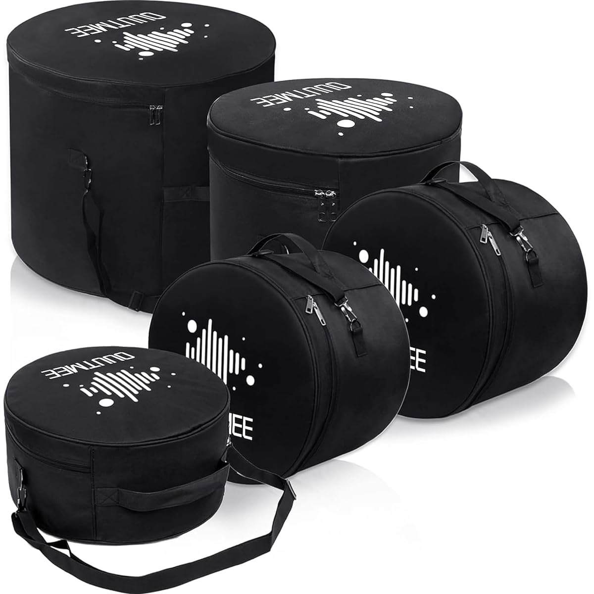 OUUTMEE 5 Piece Drum Bag Set for Snare Drum 12" Tom 13" 16" Floor Bass Tom 18" 22"/24" Bass Drum