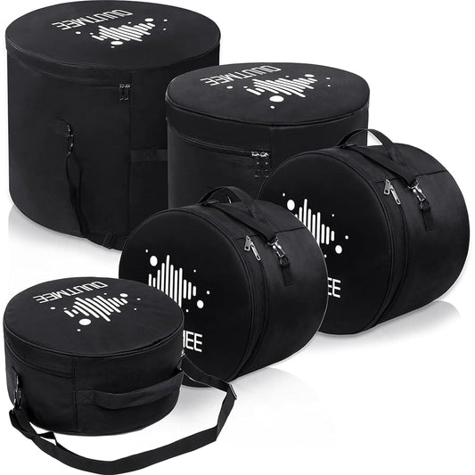 OUUTMEE 5 Piece Drum Bag Set for Snare Drum 12" Tom 13" 16" Floor Bass Tom 18" 22"/24" Bass Drum