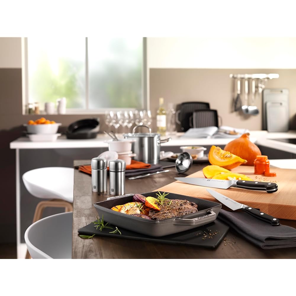 staub "Pure Grill Square Gray 28cm" Grill Pan Both Hands Cast Enamel IH Compatible [Authorized Japanese Product] Grill & Frying Pan 40511-684