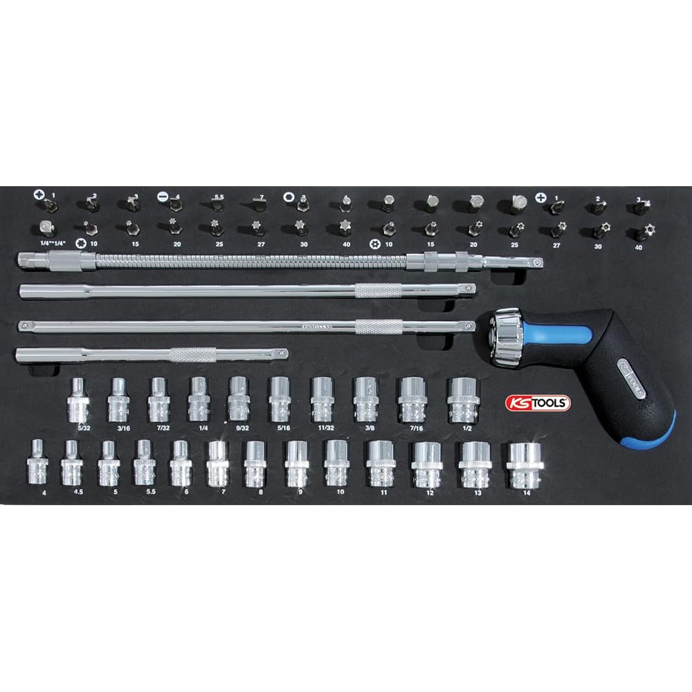 KS TOOLS GEARplus ratchet screwdriver set, 58 pcs, 1/4" GEARplus ratchet screwdriver set 58 pcs 1/4" 159.2050