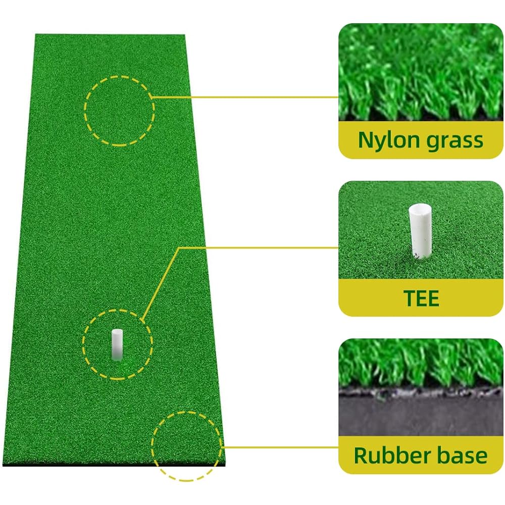 Scott Edward Golf Putt Tee Grass, Rough Grass, Fairway Grass Various Versions Portable Golf Pat Indoor/Outdoor Practice Putt, Equipped with 3 Rubber Tricks