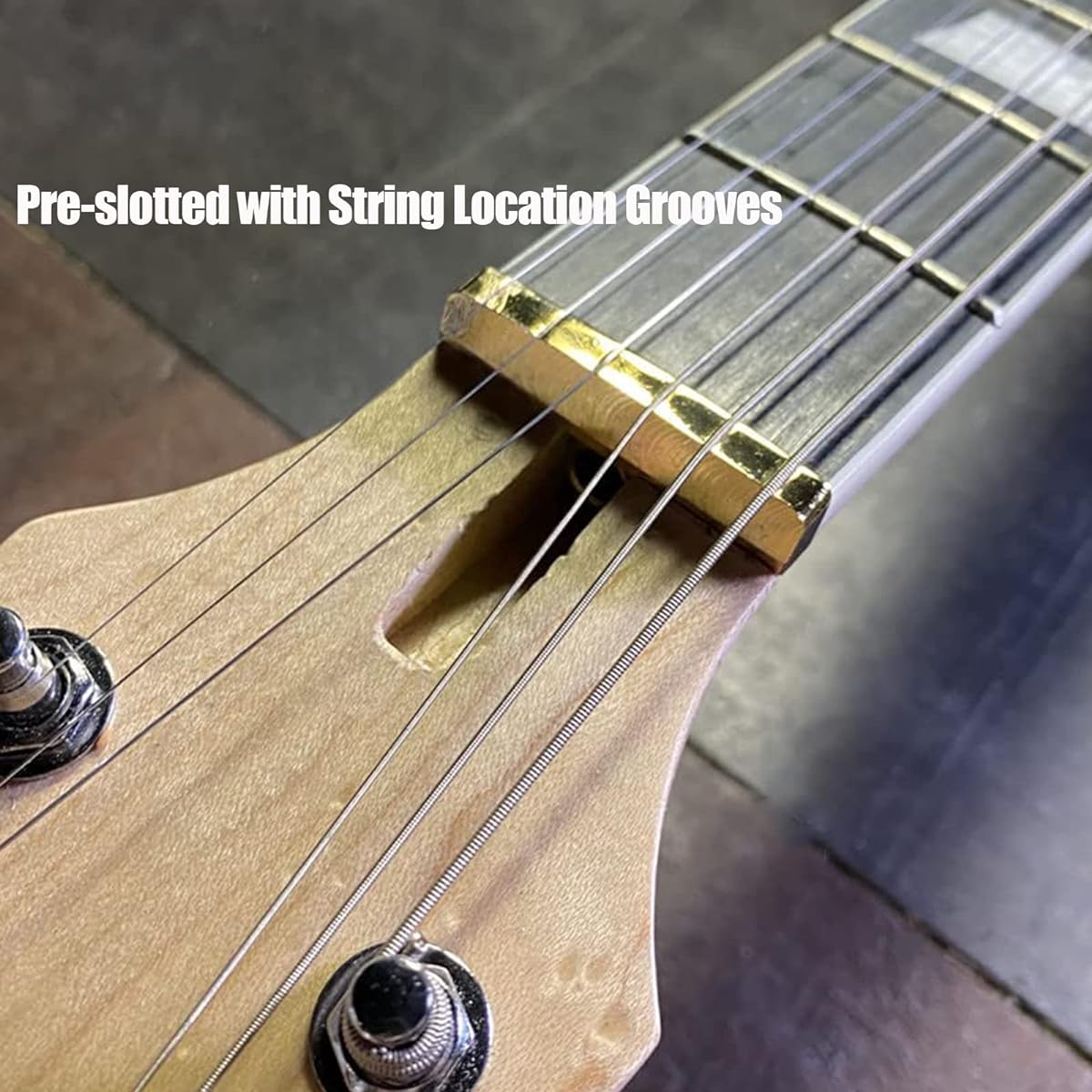 Brass Nut 5 String Slotted 45x6mm Electric Guitar BASS New Parts