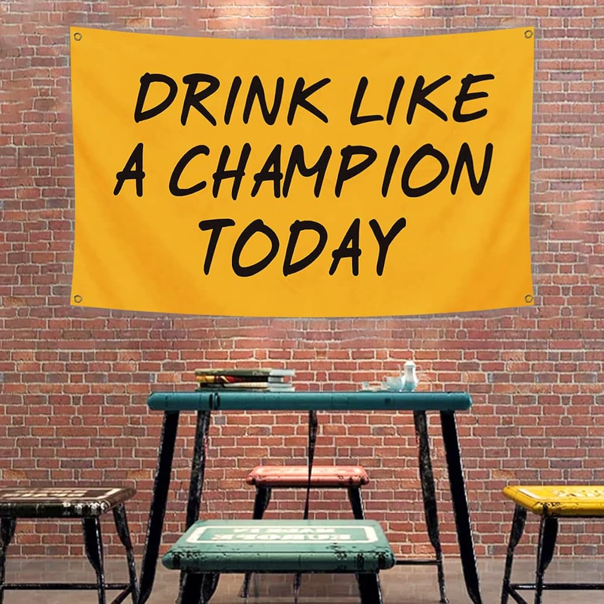 Drink Like A Champion Today Banner 3x5ft for College Dorms and Frats Party Backdrop