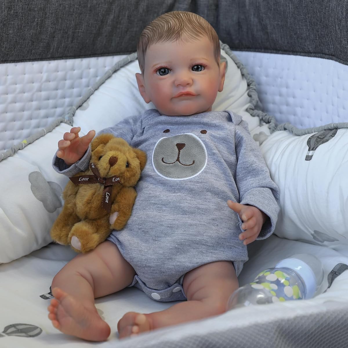 SCOM Realistic Reborn Baby Doll - Tobia, 19" Soft Body Newborn Doll Boy Lifelike Reborn Baby Doll for Kids Ages 3+