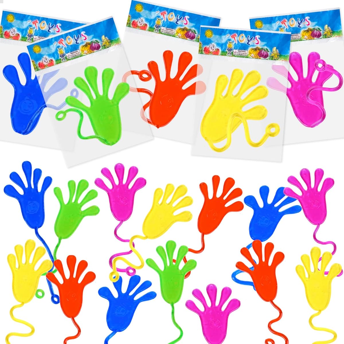 FLMRIOY 50PCS Sticky Fidget Toys - Stretchy Sticky Fingers Party Favors Kids Birthday Gifts Valentine's Day Treat Bag Stuffers Treasure Chest Stuffers Classroom Giveaways