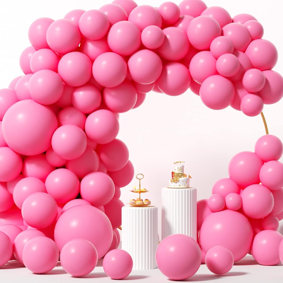 BloonKing Matte Balloons 12 Inch 100 Pieces 12 Inch Party Balloons for Festival/Birthday/Wedding/Anniversary/New Year/Gender Reveal/Decoration Latex Balloons (Pink)