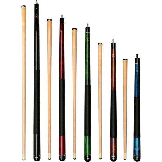 Set of 5 Aska Mixed Long Cues LS5, Canadian Hard Rock Maple Billiard Pool Cue Sticks, Short, Kids Cues