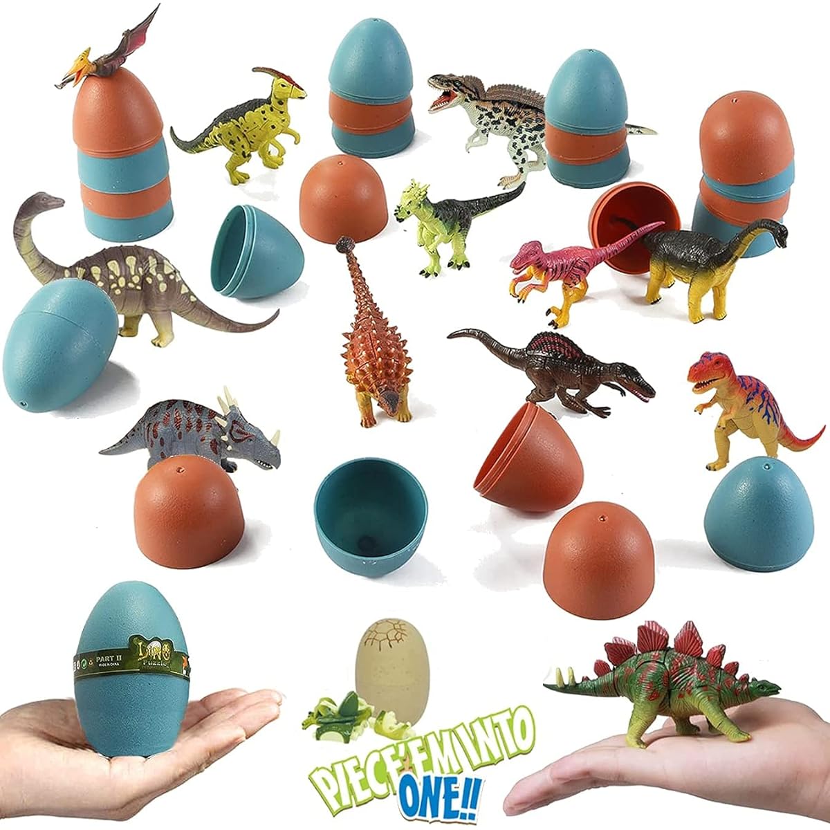 Liberty Imports 3D Dinosaur Puzzle in Jurassic Eggs, Educational Building Kit, Ideal Party Favors, Dinosaur Figures for Kids (Set of 12)