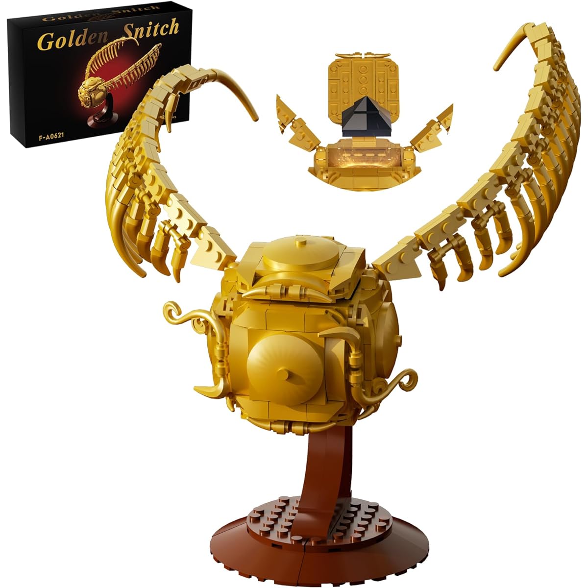 Ubrixmen Golden Snitch Building Set, Unique HP Desk Quidditch Decor with Resurrection Stone, Building Toys, Gifts for Adults/Kids, Ages 6+ (371 Pieces)