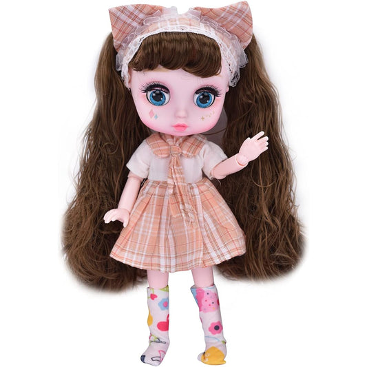 12" 13 Ball Jointed Doll DIY Toy with Full Fashion Clothes Big Sparkling Blue Eyes Birthday Gift for Girls Age 3 4 5 6 7 8 9 10