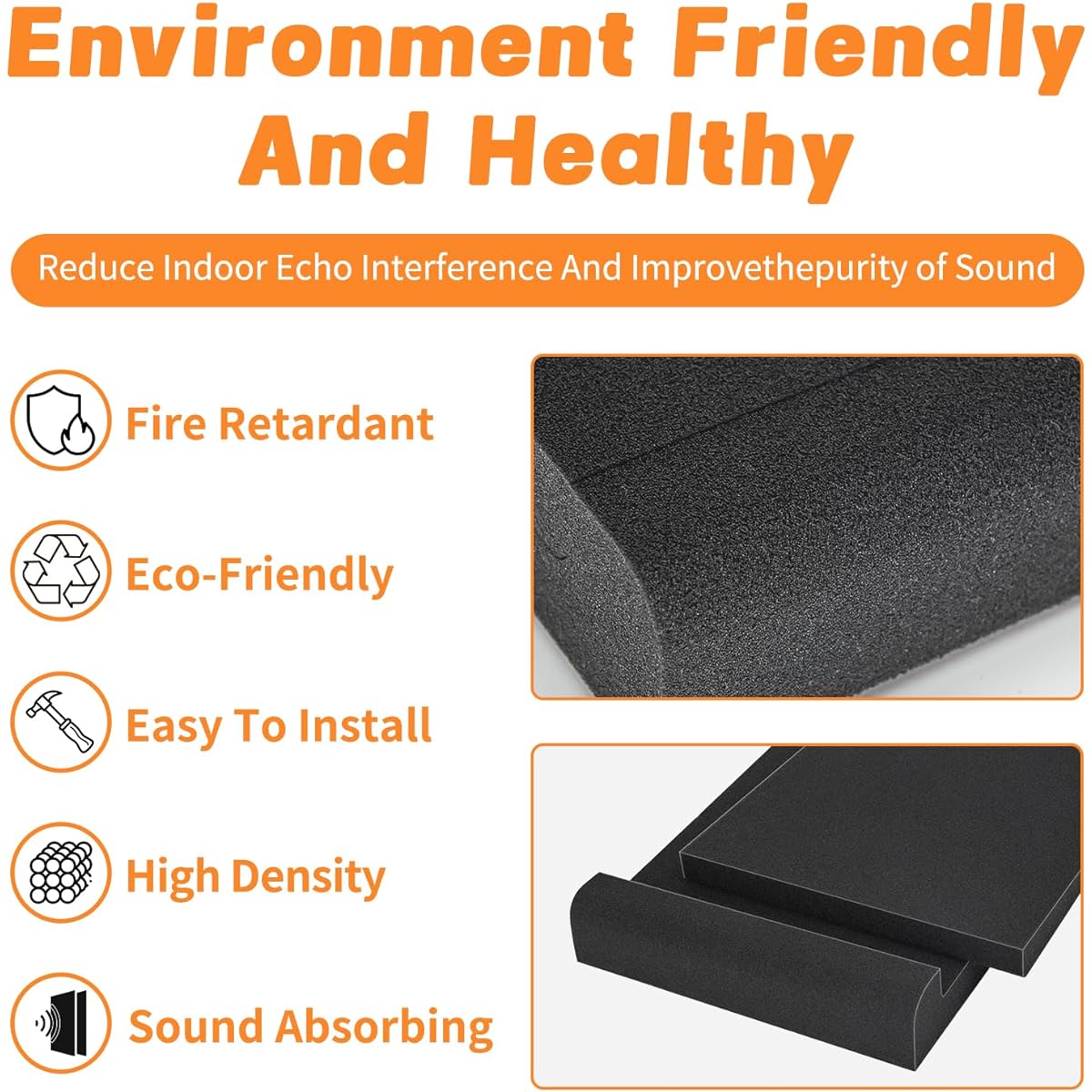 2 Pack Studio Monitor Isolation Pads, High Density Acoustic Foam, Sound Isolation Pads for 5" Monitors, 1.6" x 7.5" x 11", Fits Most Desktop Speakers and Studio Monitors (Isolation Pads, 2 Pack)