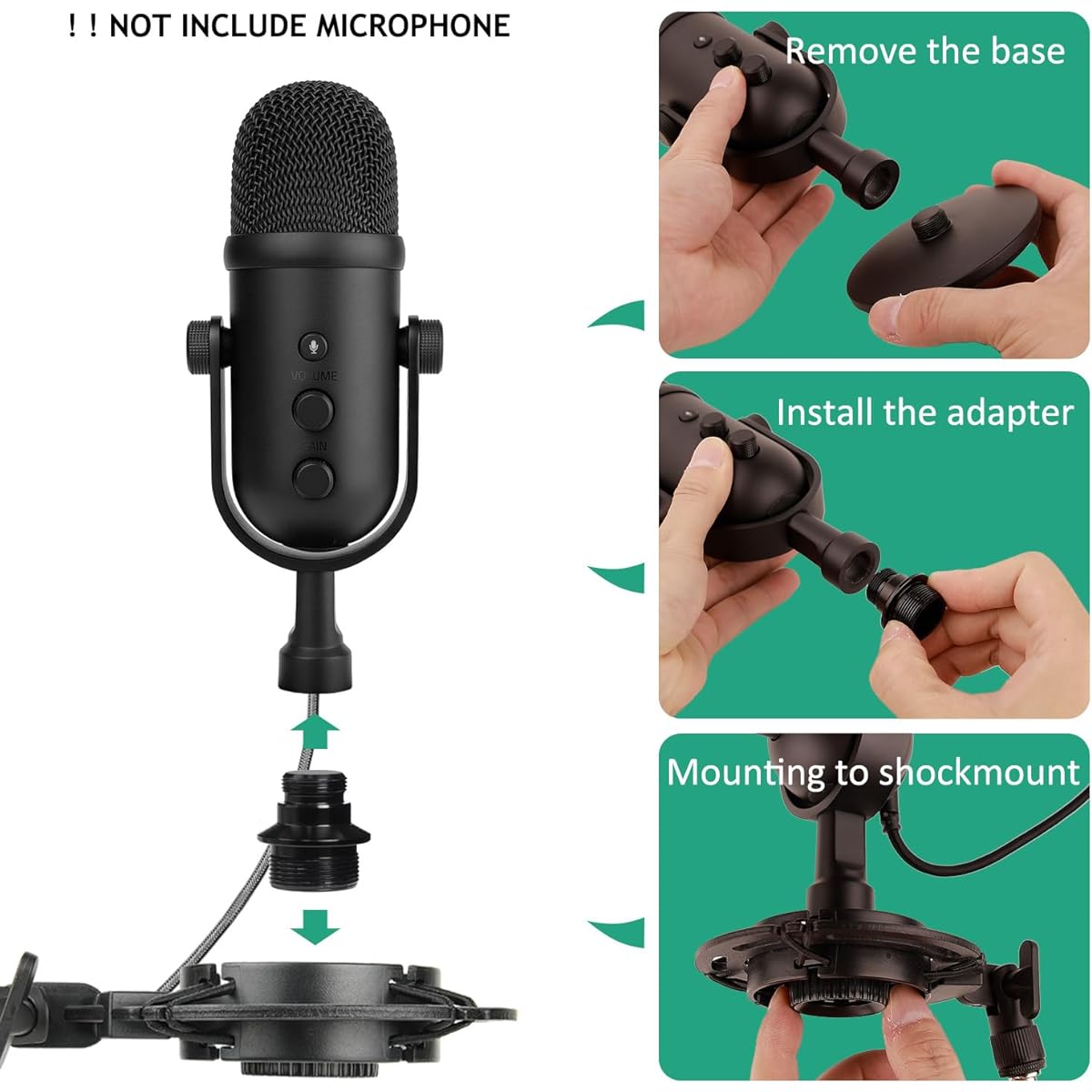 Rigych Razer Seiren V2 Pro Boom Arm Microphone Adjustable Mic Arm Stand with Pop Filter Shock Mount Heavy Duty Table Mount Clamp Cable Tie for Razer Seiren V2 Pro Streaming Microphone