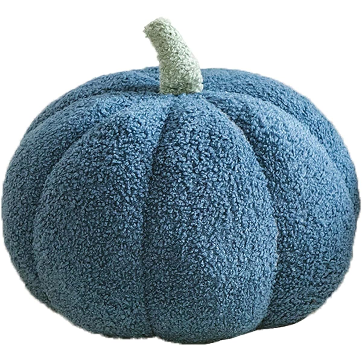 COSGOO 3D Pumpkin Throw Pillow Hug Fluffy Pumpkin Stuffed Pumpkin Stuffed Animal Toy Pumpkin Cushion Pumpkin Home Decoration for Halloween Christmas Birthday Party (Blue 14 inch)