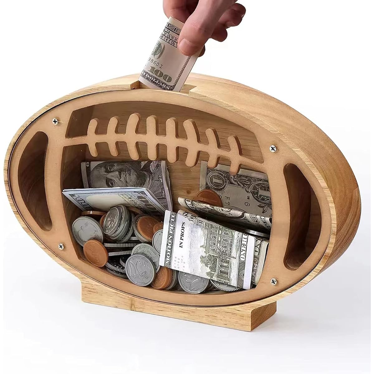 Rugbywood Reusable Money Box, Medium Size Coin Bank for Adults, Boys & Girls, Mother's Day & Holiday Gifts for Babies, Friends & Lovers