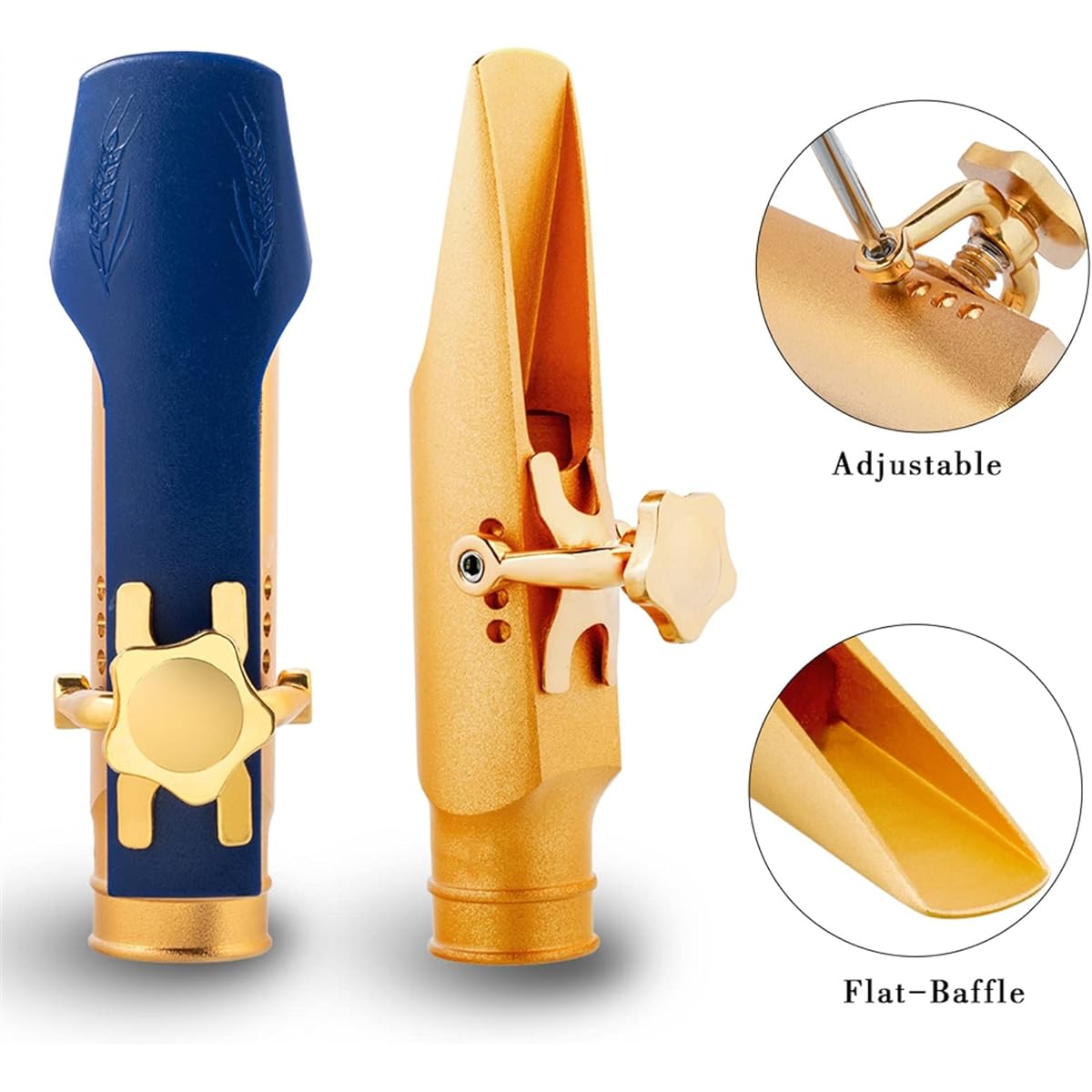 KERREY Saxophone Bb Tenor Saxophone Mouthpiece Gold Plated Saxophone Parts Accessories Saxophone Accessories Parts