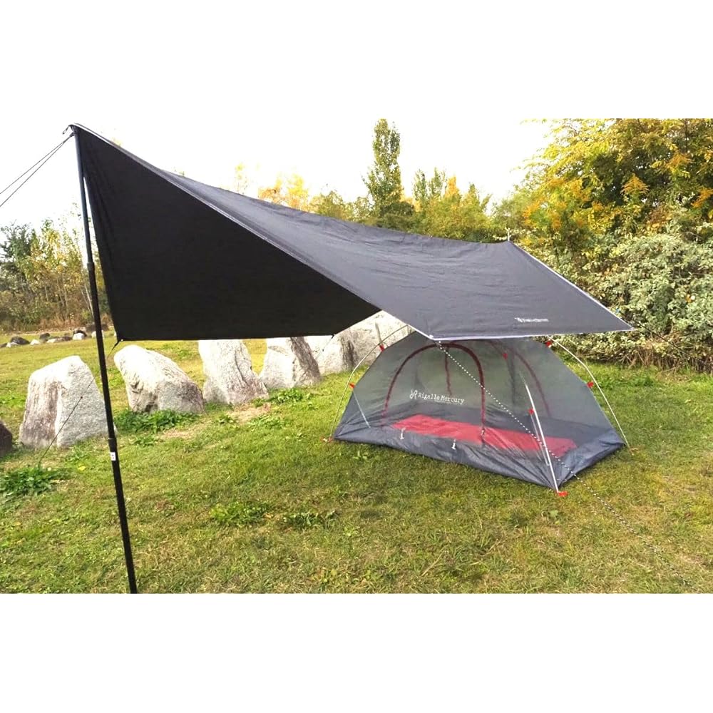 Rigalle Mercury Ultra lightweight at 1.7kg Compact size that fits in a backpack Single person tent Touring tent Solo tent Width 210cm x Depth 110cm x Height 105cm [Light Gray]