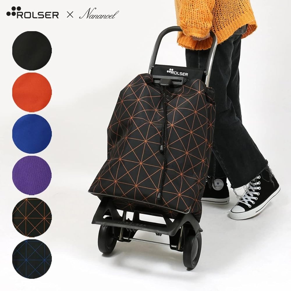 [ROLSER] Shopping Cart 2 Wheels Stylish Brand Light Quiet 20133-14001 20133-14002 ROLSER nananoel Quiet Lightweight Carry Cart Carry Bag Shopping Carry Folding Compact [330j] Joyster Orange