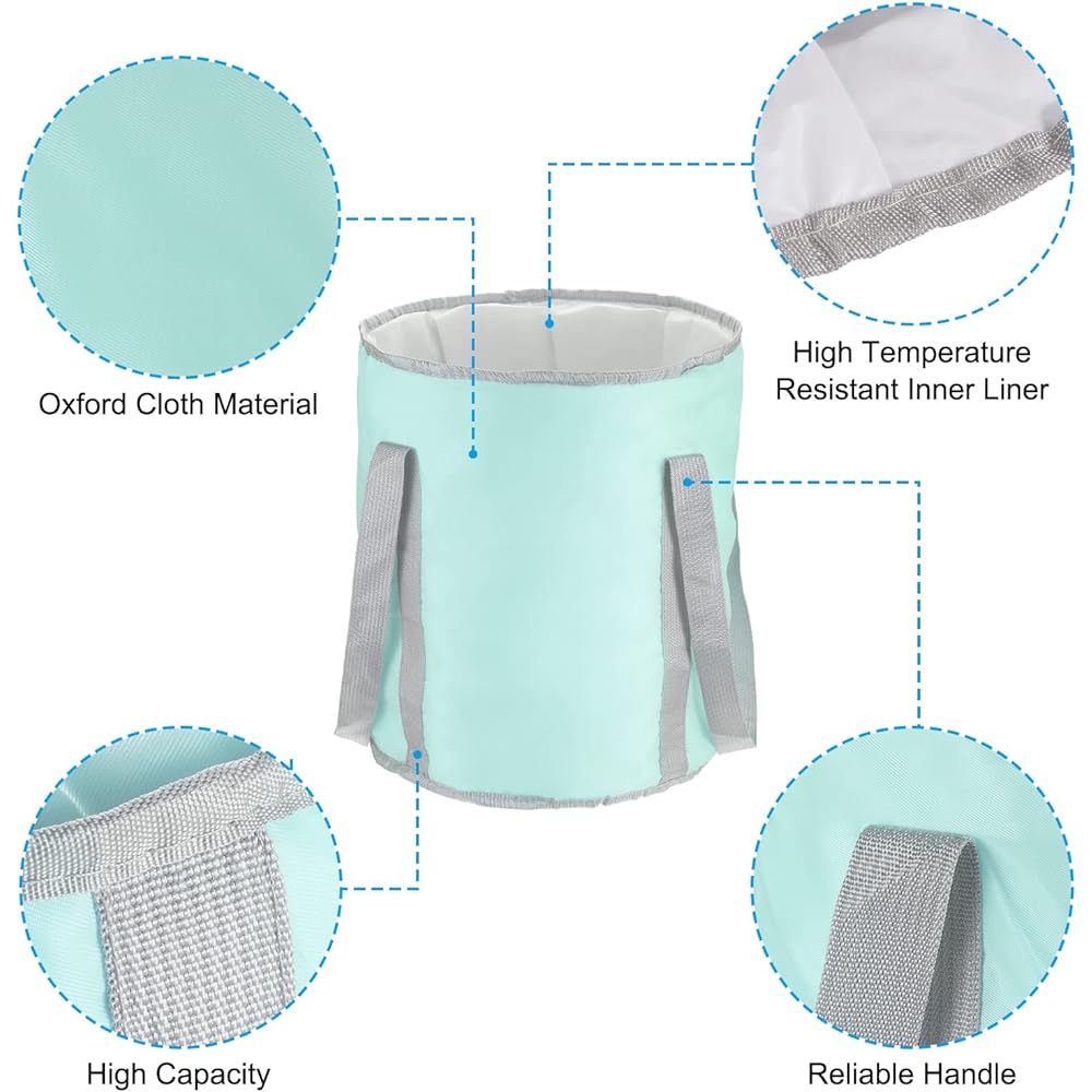 PATIKIL Folding Bucket Travel Portable Water Container Folding Foot Bath Basin for Outdoor Travel Camping Fishing Sky Blue
