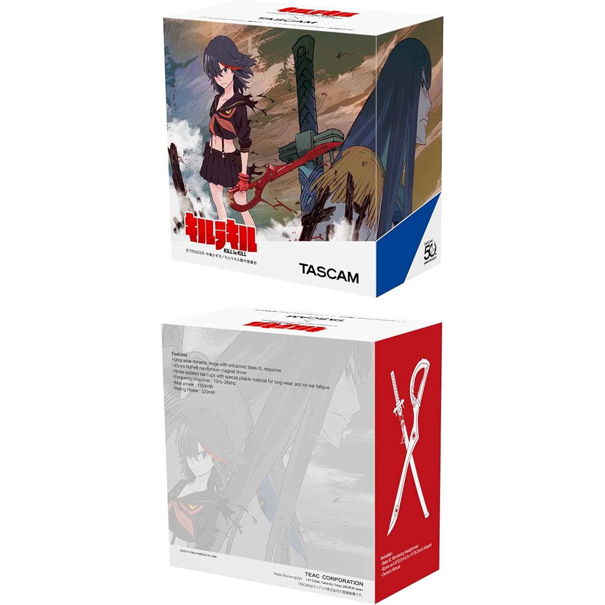 TASCAM Kill la Kill dedicated monitor headphones TH-06-KLKSATSUKI (Satsuki Kiryuin) Black
