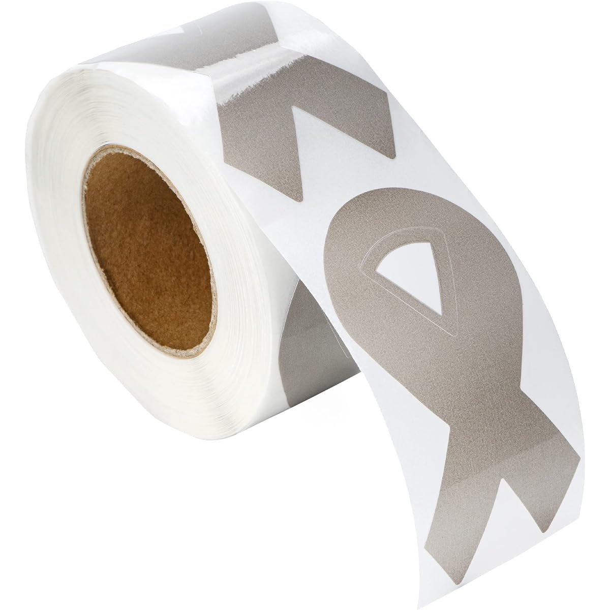 Parkinson's Awareness Grey Ribbon Stickers - Large Ribbon (1 Roll)