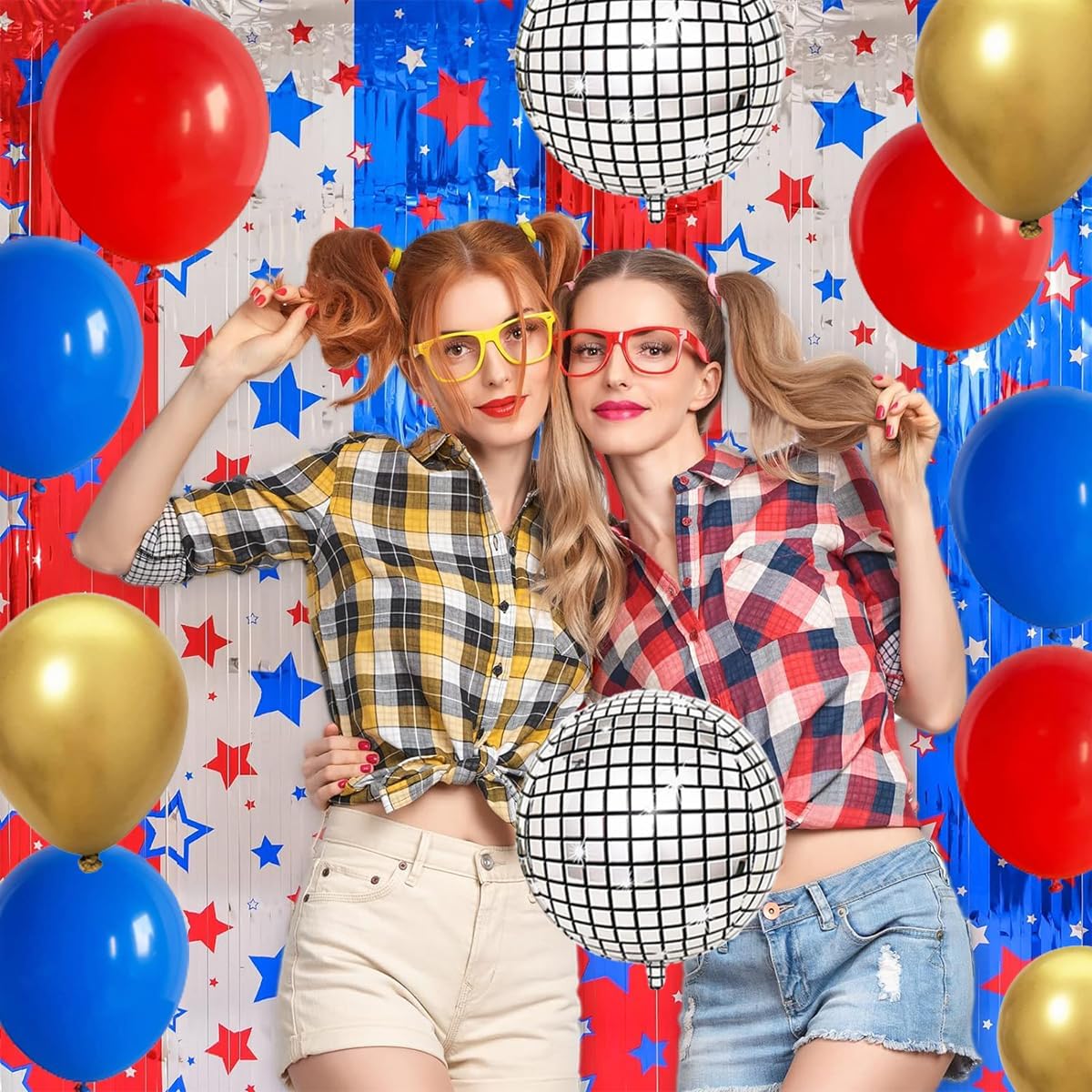 Metallic Disco Balloon Garland Arch Kit, Royal Blue Metallic Gold Balloons, Silver Disco Balloons, DIY Balloon Arch for Galaxy 70S 80S Retro Superboy Hero Birthday 2024 Graduation Party Decorations