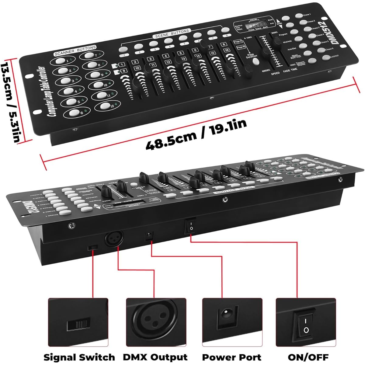 FODEXAZY DMX Controller 192 Channel DMX 512 Light Controller DMX Console Stage Light Controller Panel for DJ/Show/Party/Bar/Disco/Club/Live/Stage Lighting/Running/Program Editing