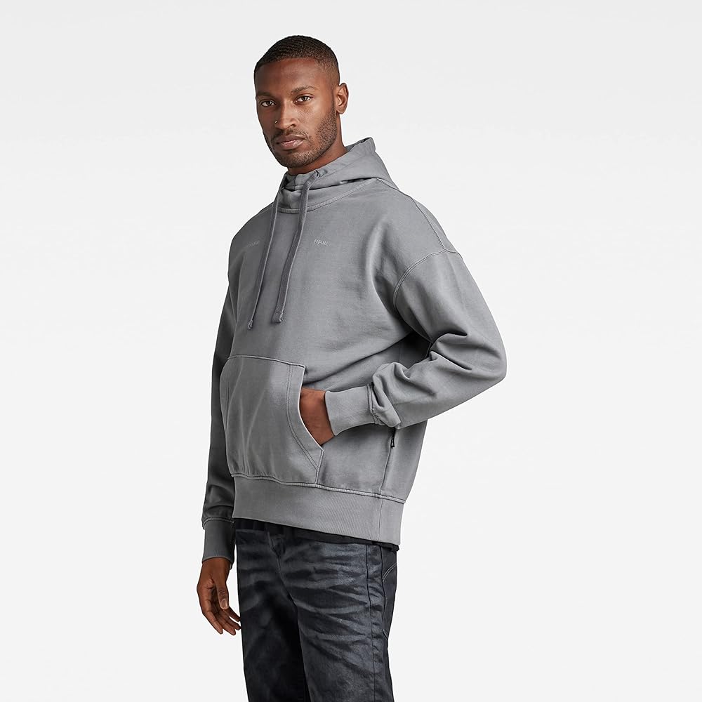 [G-STAR LOW] Hoodie Sweatshirt Men's Oversized Fit GARMENT DYED OVERSIZED HOODIE