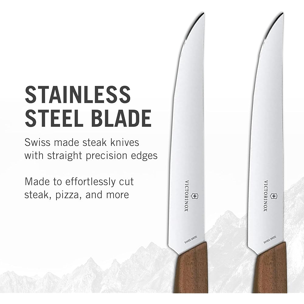 VICTORINOX Petty Knife Steak Knife 12cm Wood Set of 2 6.9000.12G