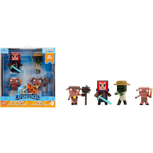 Minecraft Diecast Figures 2.5" Pack of 4 Kids and Adult Toys