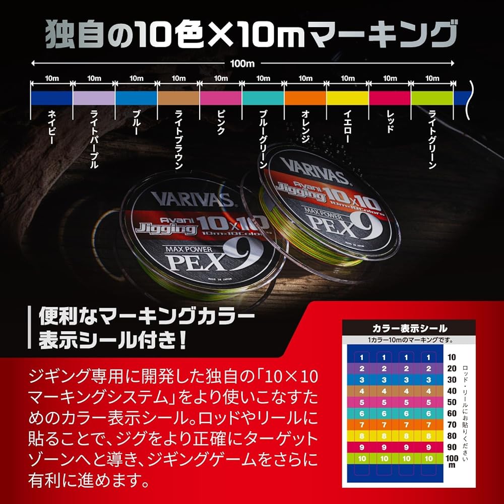 VARIVAS 9 strands PE line Avani Jigging 10×10 Max Power PE X9