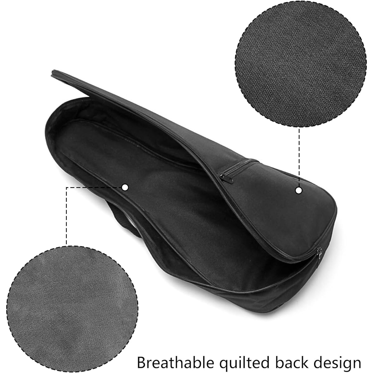Musiin 21 Inch Ukulele Case Backpack Strap Gig Bag Case Storage for Travel Performance Concert Show (Black)
