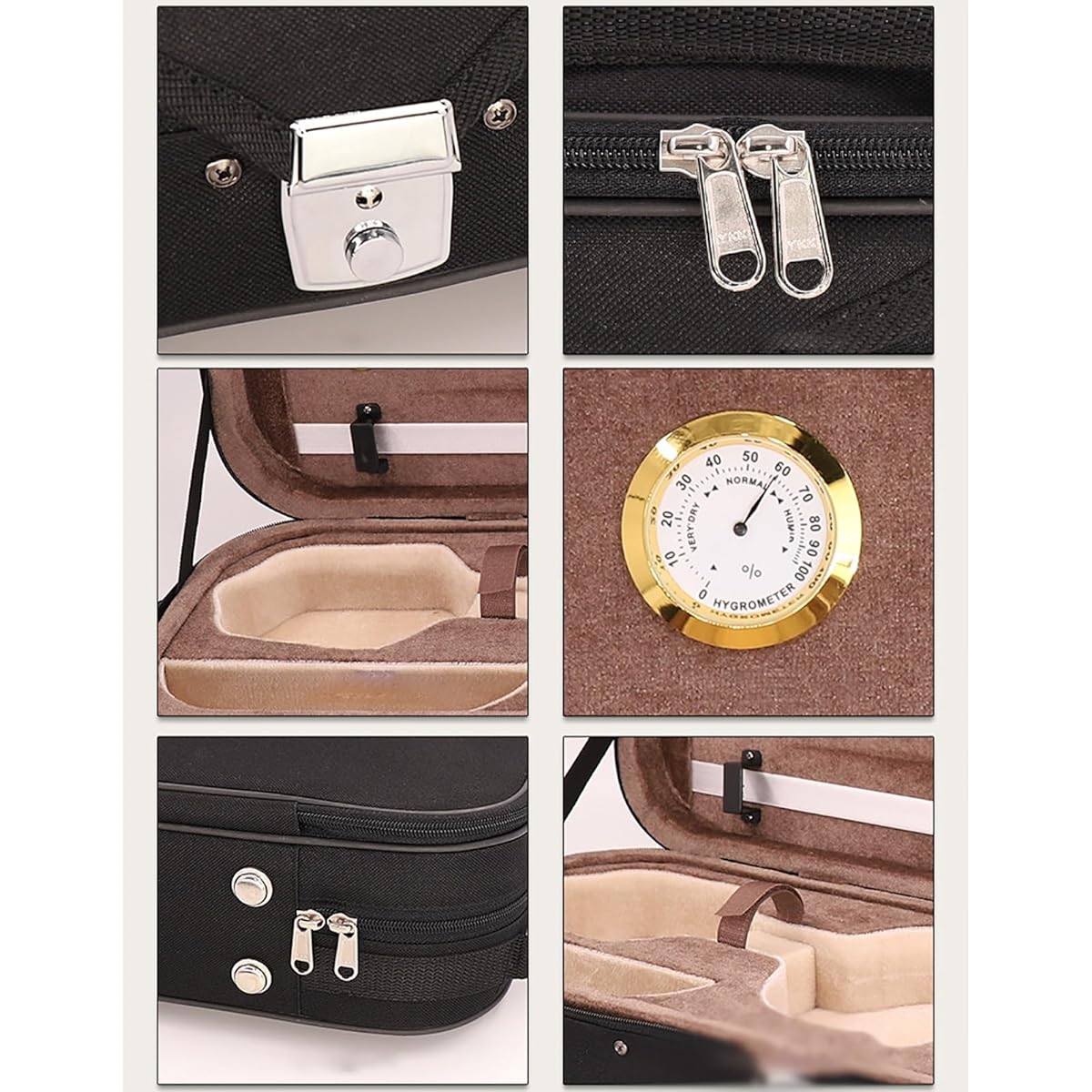 Lightweight Violin Case Violin Case Double Shoulder Shoulder Violin Backpack Violin Bag Violin Storage Case (Color: Black, Size: 1/8)