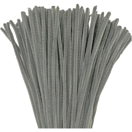 Gray Pipe Cleaners Bulk, 12 Inch Thick Pipe Cleaners Craft Supplies for Kids Pastel Pipe Cleaners for Kindergarten, Elementary School, Sunday School Classes 200 Pieces