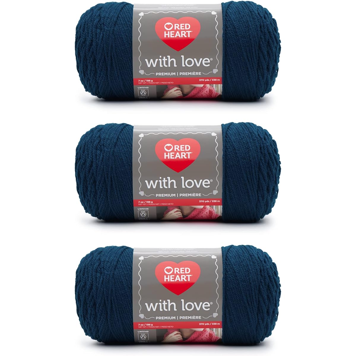 Red Heart with Love Peacock Yarn - 3 Pack 198g/7oz - Acrylic - 4 Medium (Worst) - 370 Yards - Knitting/Crochet