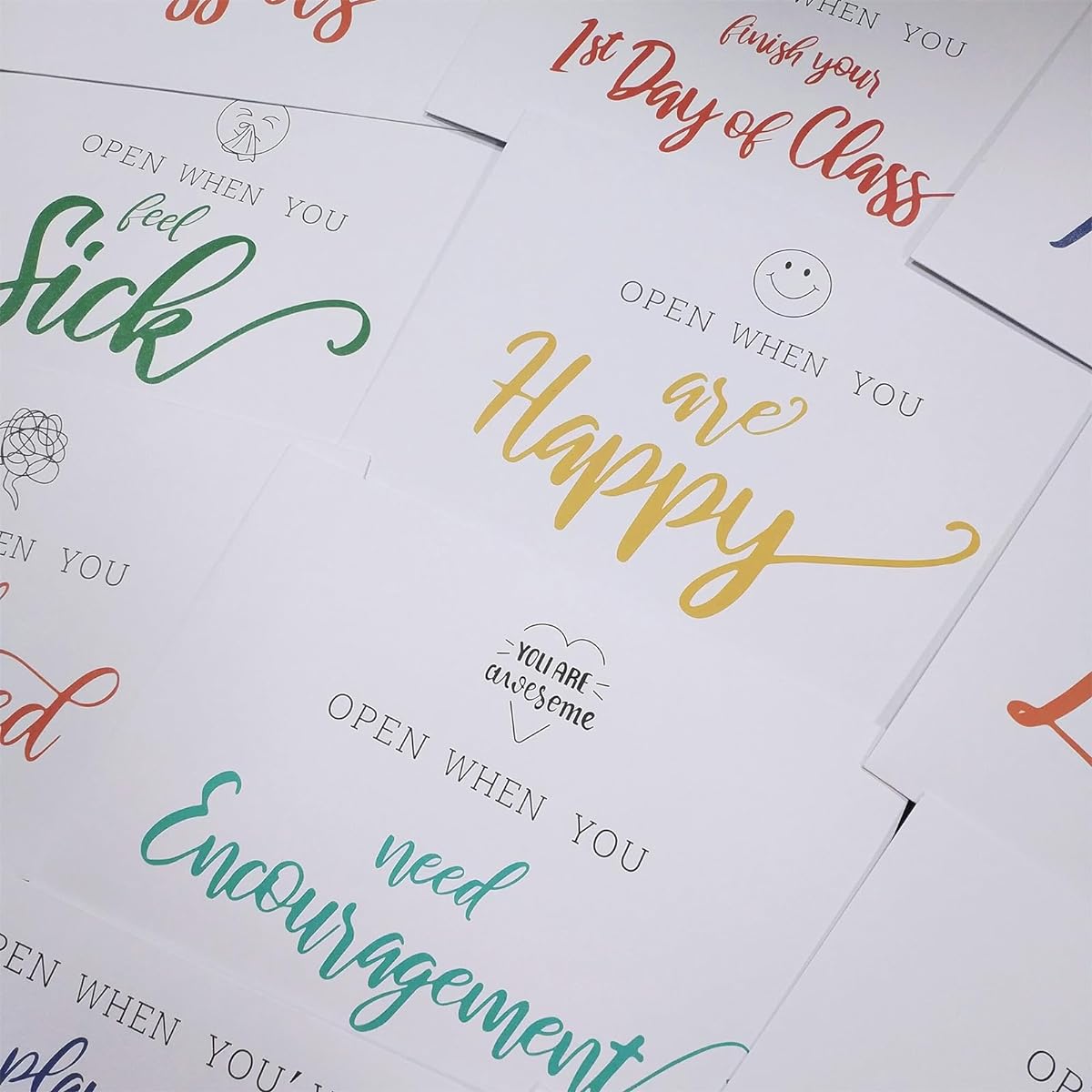 Open Envelopes 16 Pieces Romantic Long Distance Relationship Gifts Colorful Open Letter Retirement Gifts University College Care Package Homecoming Gifts for Daughter/Son/Boyfriend/Girlfriend