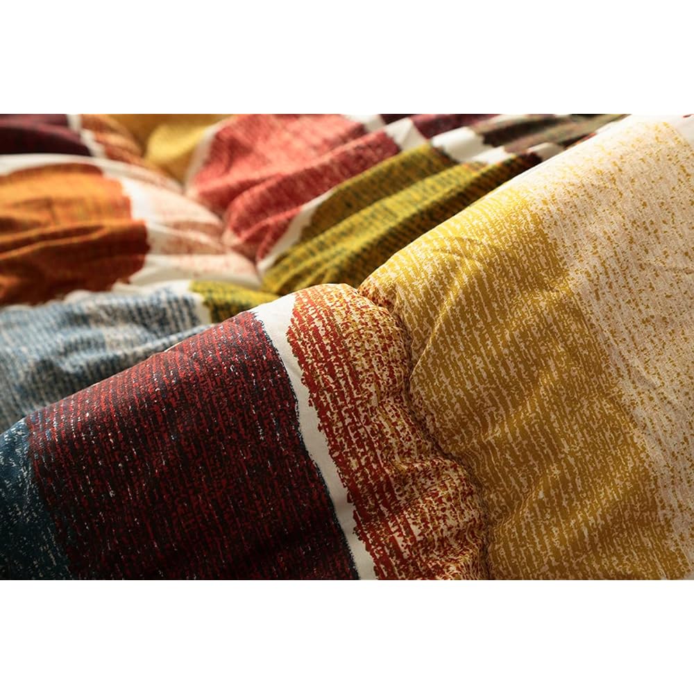 Ikehiko Kotatsu Futon Rectangular Move Approx. 205 x 245 cm Multi Patchwork Made in Japan Plump #5994939