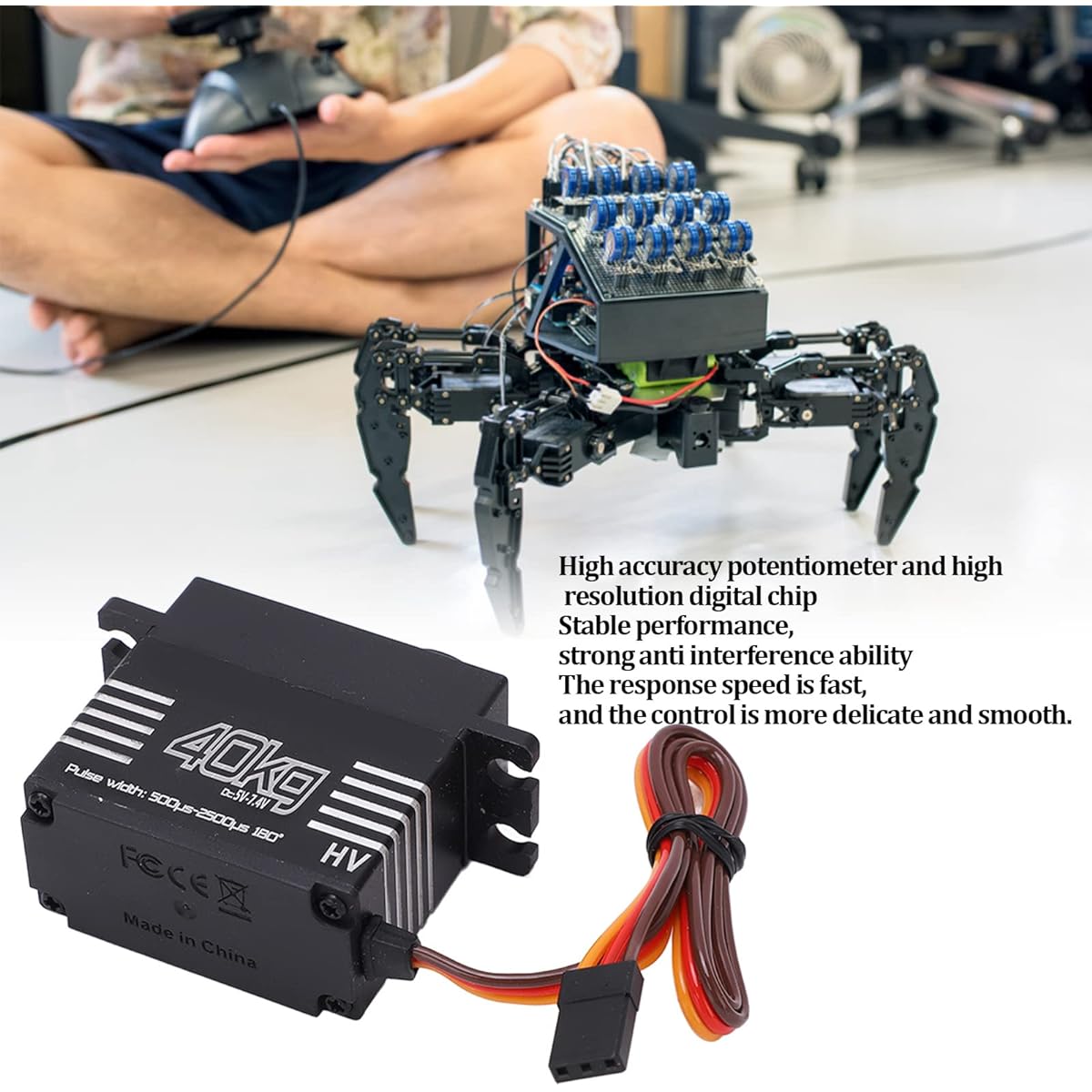 2pcs Digital Servo 40kg QY3240MG Digital Servo High Speed Metal Gear Large Torque Digital Servo Scx10 1:8/10 for RC Car Robot